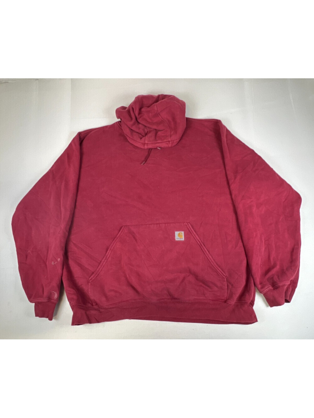 Carhartt Men 2XL Tall Hoodie Sweatshirt Dark Red Maroon Pullover Workwear